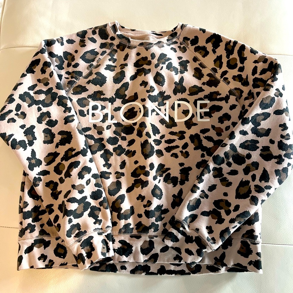 Brunette The Label Taupe & Black Leopard Crewneck Sweatshirt